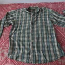 hand craft jeans button up shirt M made in usa shadow plaid