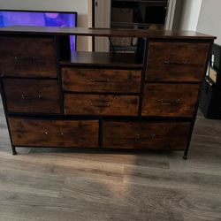 Brown Dresser With Power Outlet