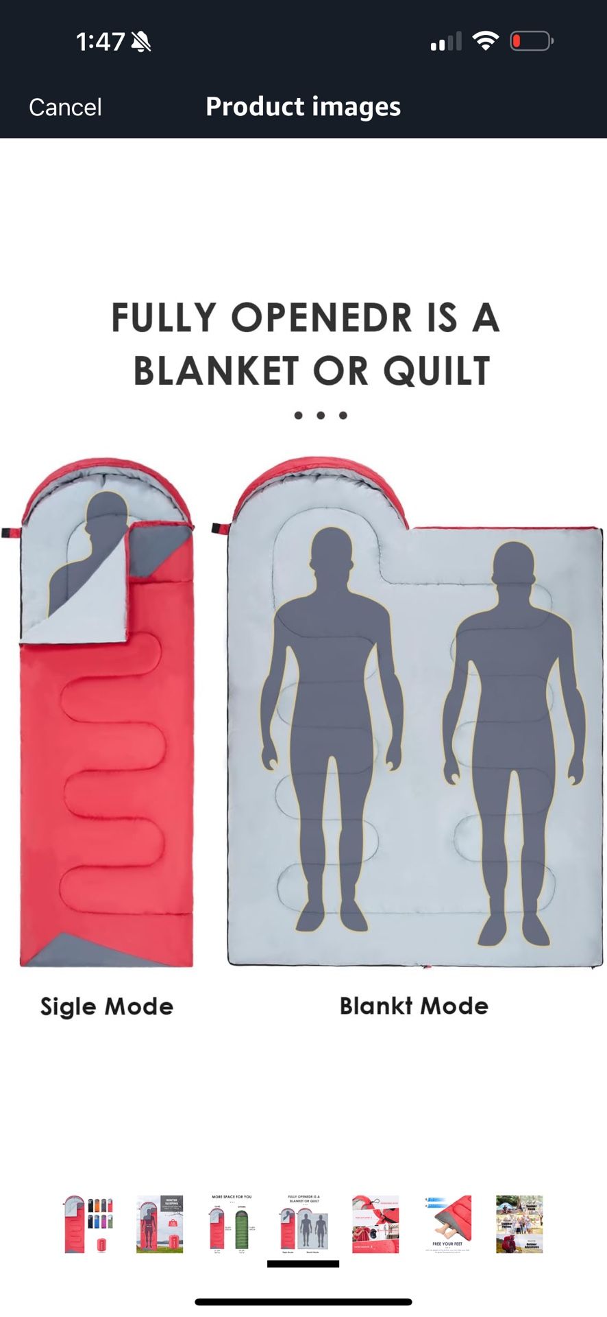 sleeping bag