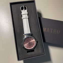 Women’s Mateo Brand Leather Strap Watch