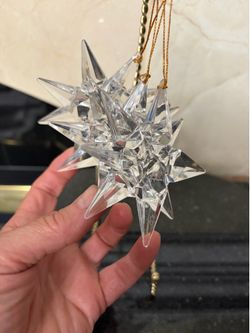 Set of 3 resin clear Christmas star tree ornaments