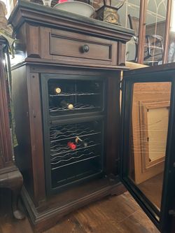 Granite Topped, Wooden, Dual Zone Wine Cabinet