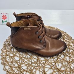 Pikolinos Rotterdam (contact info removed) Brown Leather Ankle Boots Women’s Size 37 US 7