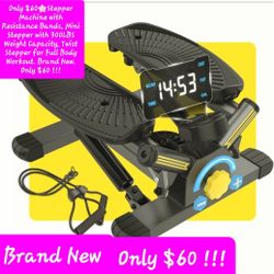 $60🌸Stepper Machine w/Resistance Bands, Mini Stepper with 300LBS Weight Capacity, Twist Stepper for Full Body Workout. Brand New. Only $60 !!