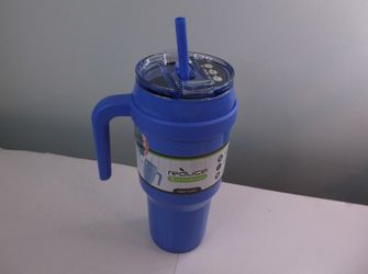 As-Is Reduce Cold 1 40oz Vacuum Insulated Stainless Steel Tumbler w Handle  Straw - Blueberry