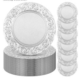Silver charger plates (400)