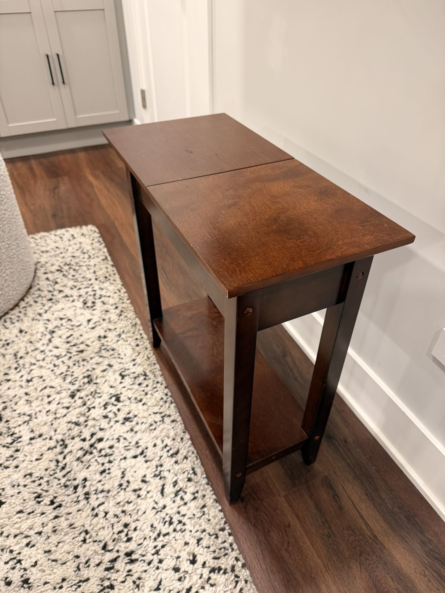 Wood End Table With Storage