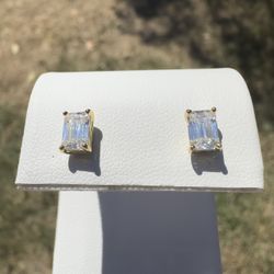 Moissanite 2 CTW Emerald Cut Earrings [Never worn before] 
