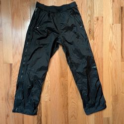 Marmot Womens Medium Short PreCip Eco Full Zip Rain Pants Waterproof Nylon Black