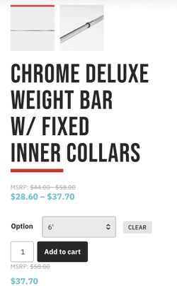 6’ Chrome Weighted Bars 2x