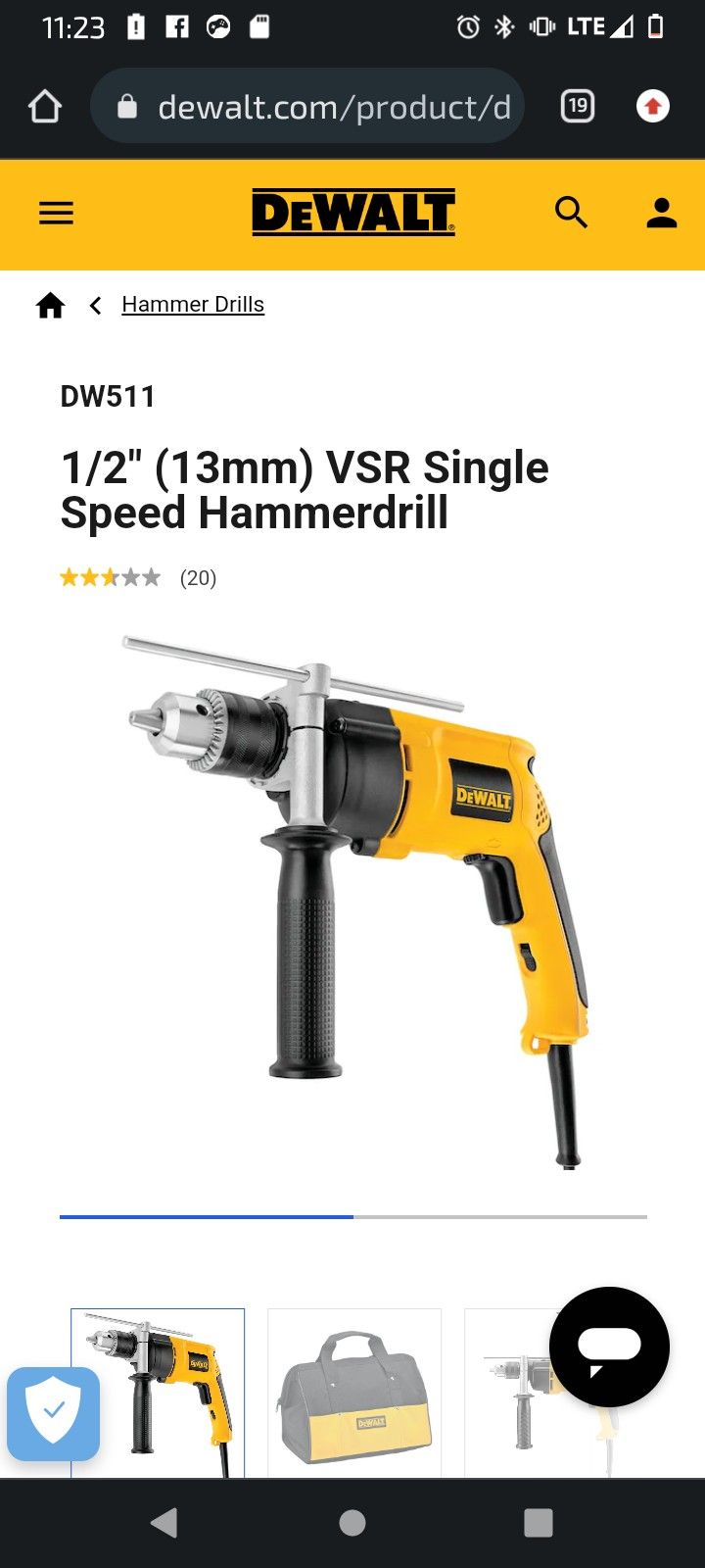 Dw511 hammer online drill