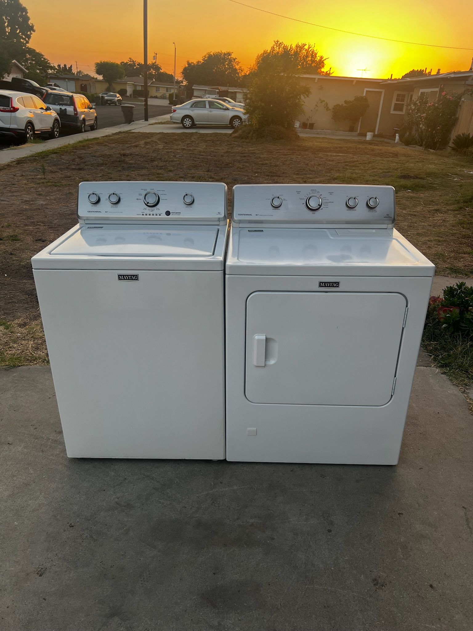 Used Maytag Washer and Gas Dryer Top Load Agitator