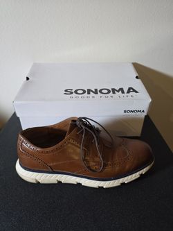 Sonoma Goods For Life Brown Wingtip Oxford Shoes - Size 11.5
