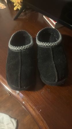 Black Suede Ugg Slip-On Slippers