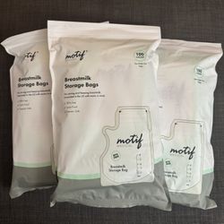 Motif Breast milk Storage Bags 300 Counts, Sealed.