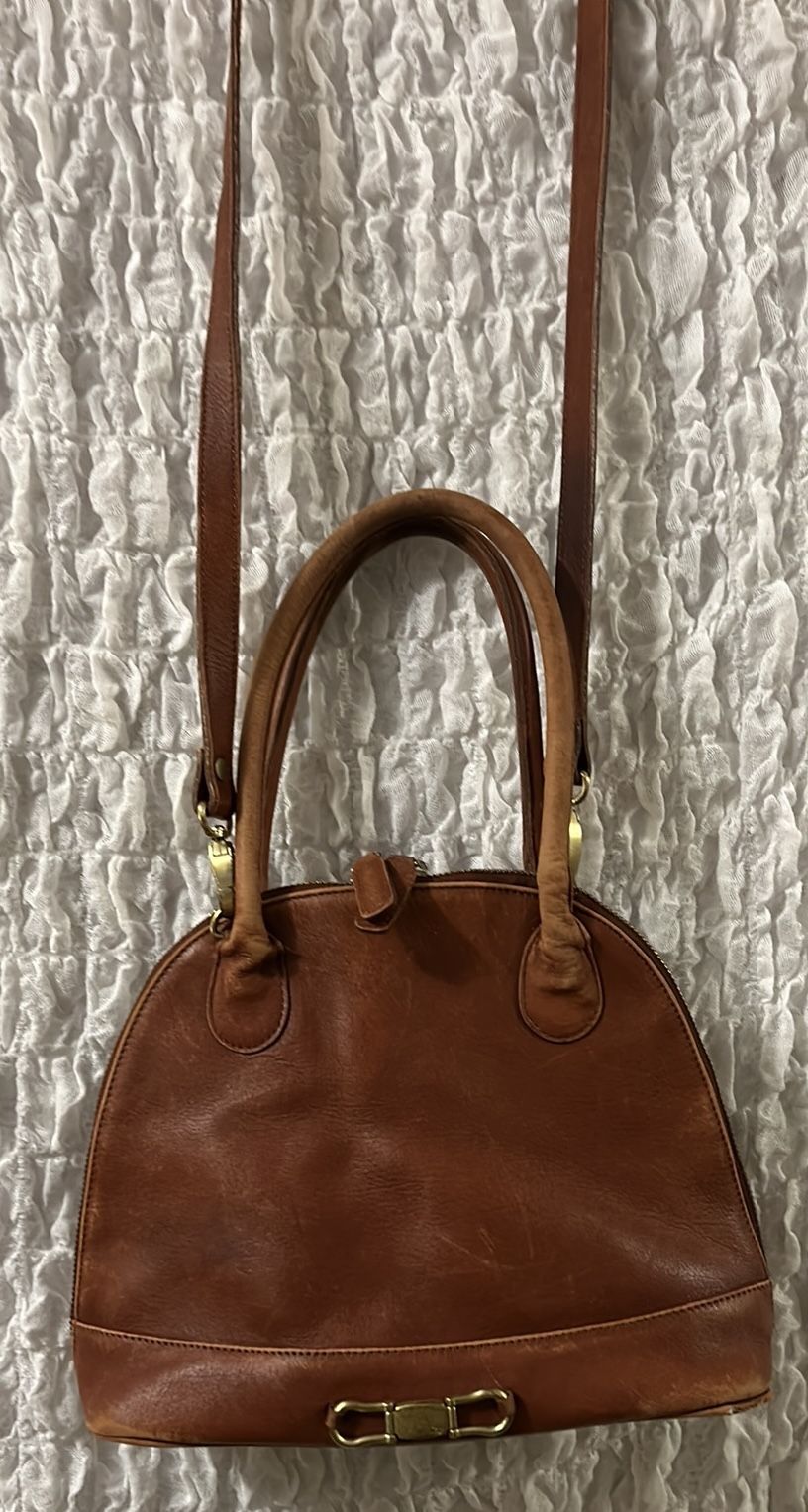 Liz Claiborne Leather Co. Leather Purse, Handles & Detachable Strap
