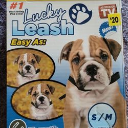 STILL AVAILABLE!! Lucky Leash Retractable And Its A Coller.  No Tangle Wire Leash. Strap Is Magnetic And Will Stick To Collar.
