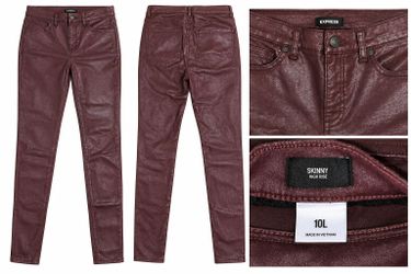Express Skinny High Rise Coated Jeans Size 10L
