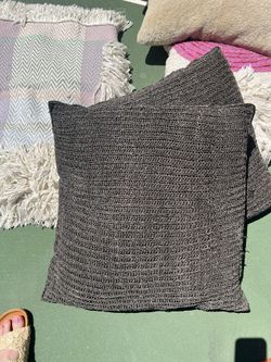 Restoration Hardware Leather And Suede Throw Pillows