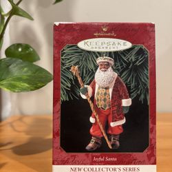 Vintage Handcrafted Santa Christmas Ornament 