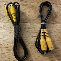 Rca Cables Two Rca Cables With Yellow Connectors