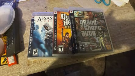 ps3 games Gta iv, guitar hero 3 legends of rock, & Assassin's Creed 1 & 2
