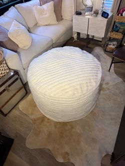 Sealy® Kade Faux Fur Corduroy Foam Bean Bag Lounger in Ivory