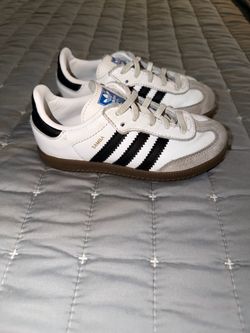 Unisex kids Adidas Samba OG EL I Cloud White Core Black Gum size 9