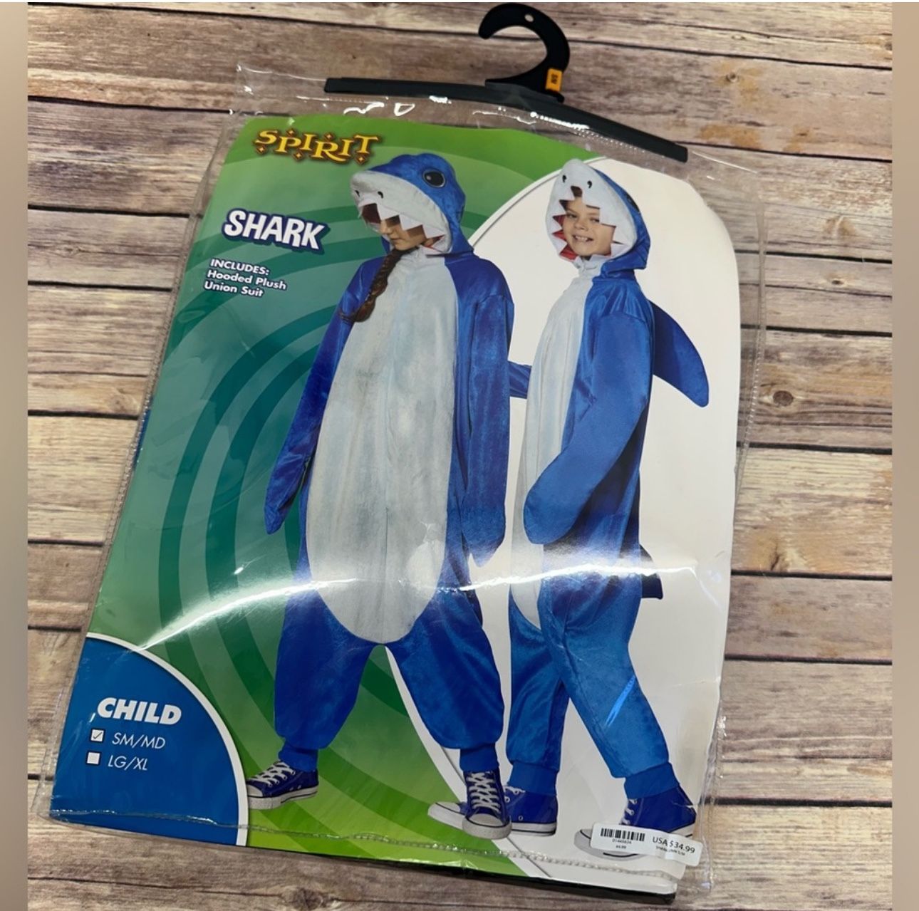 Spirit Halloween Shark Jumpsuit Costume S/M