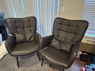 Black Faux Leather Chairs