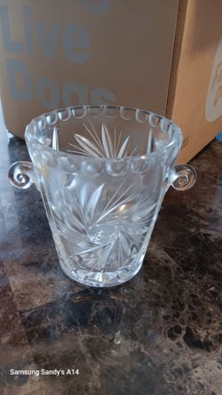 1960's West German Mini Crystal Cut Glass Ice Bucket.