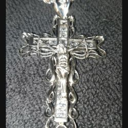 Silver Cross And Chain Cadena De Plata