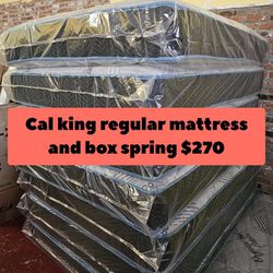 Cal King Regular Mattress And Box Spring 