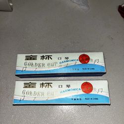 2x Golden Cup Harmonicas