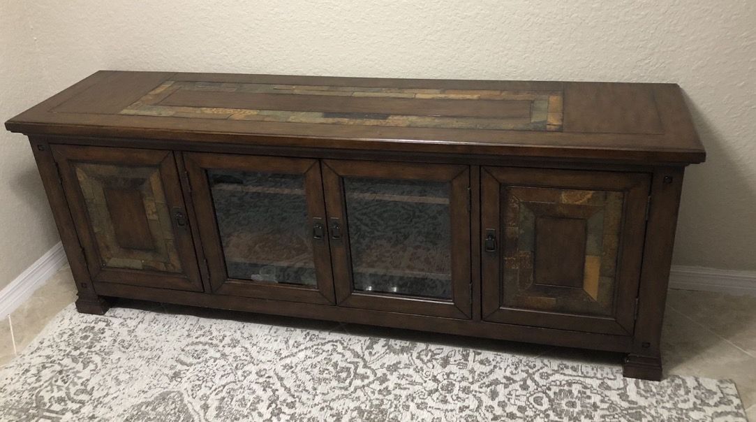 Beautiful Solid TV Console 74” Amazing Colors And Design From Rooms To Go