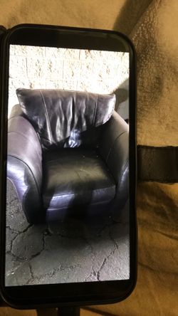 Floor leather arm chair low chair