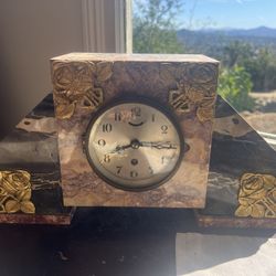 Antique Pink Marble Clock