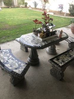 Cement patio table