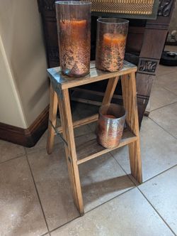Vintage  Aged Wooden Step Stool Prop