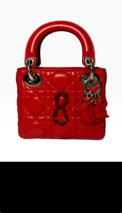 Christian Dior Mini Lady Dior Red Leather Bag