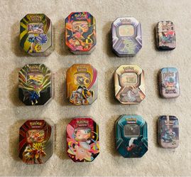 12x Pokemon Cards Tins Lot - Brand New