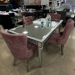 Elegant Tufted Chairs Dining Set‼️ Same Day Delivery 💯