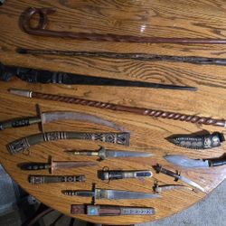 West African Knives And Solid Exotic Wood Canes