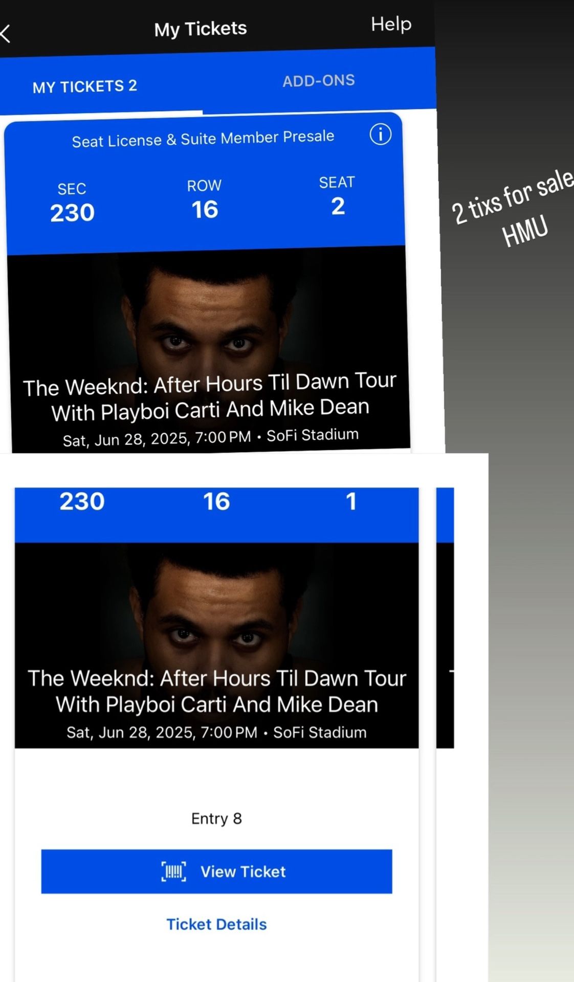 The weekend Tickets