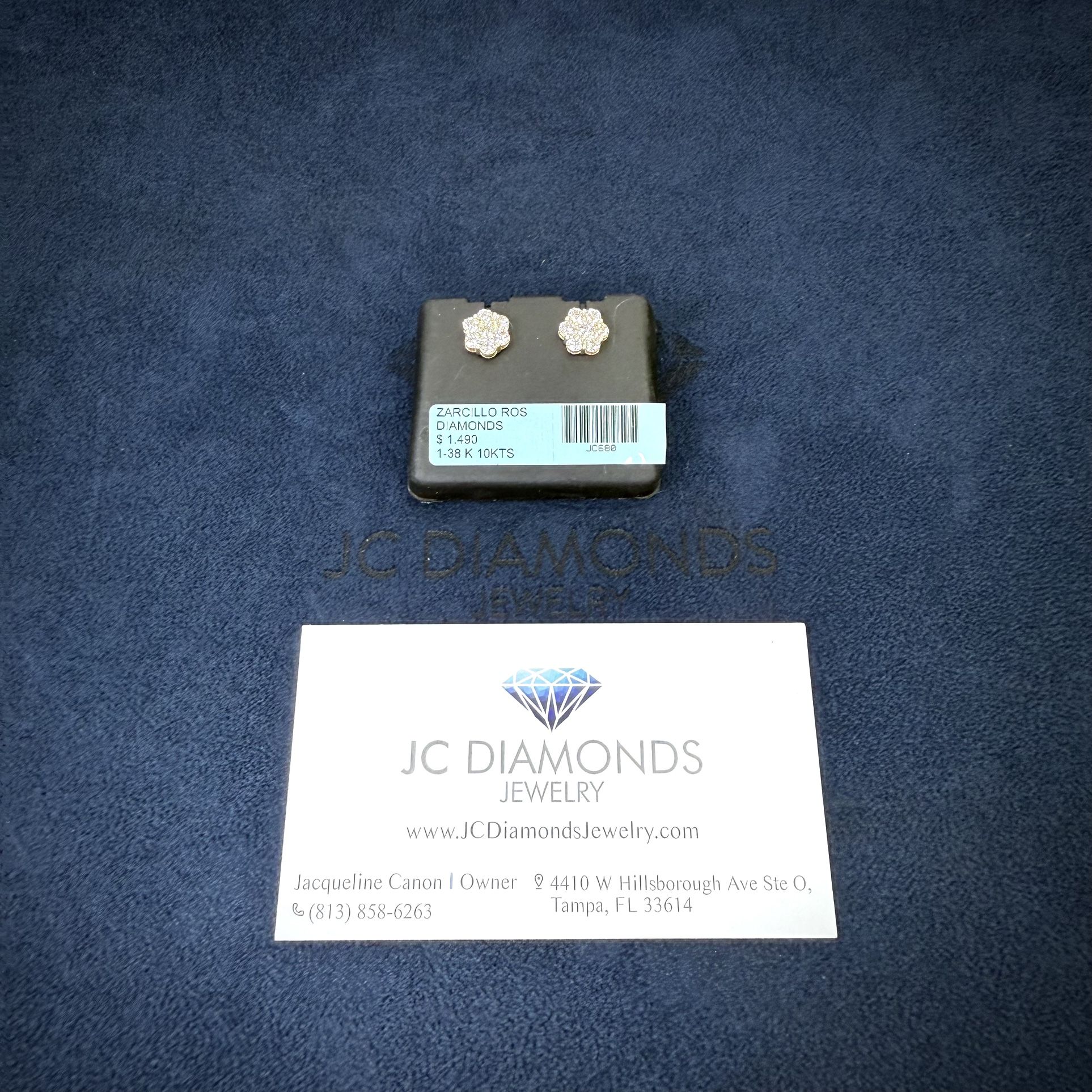 Earrings Diamonds Natural Real 10k Gold 