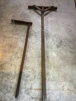 Antique wood apple butter tools