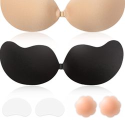 Brand: NSOLEX Sticky Bra Backless Adhesive Strapless Invisible Push Up Stick on Bras for Women Dresses 2 Pair Reusable Nipple Cover. Brand new. Never 