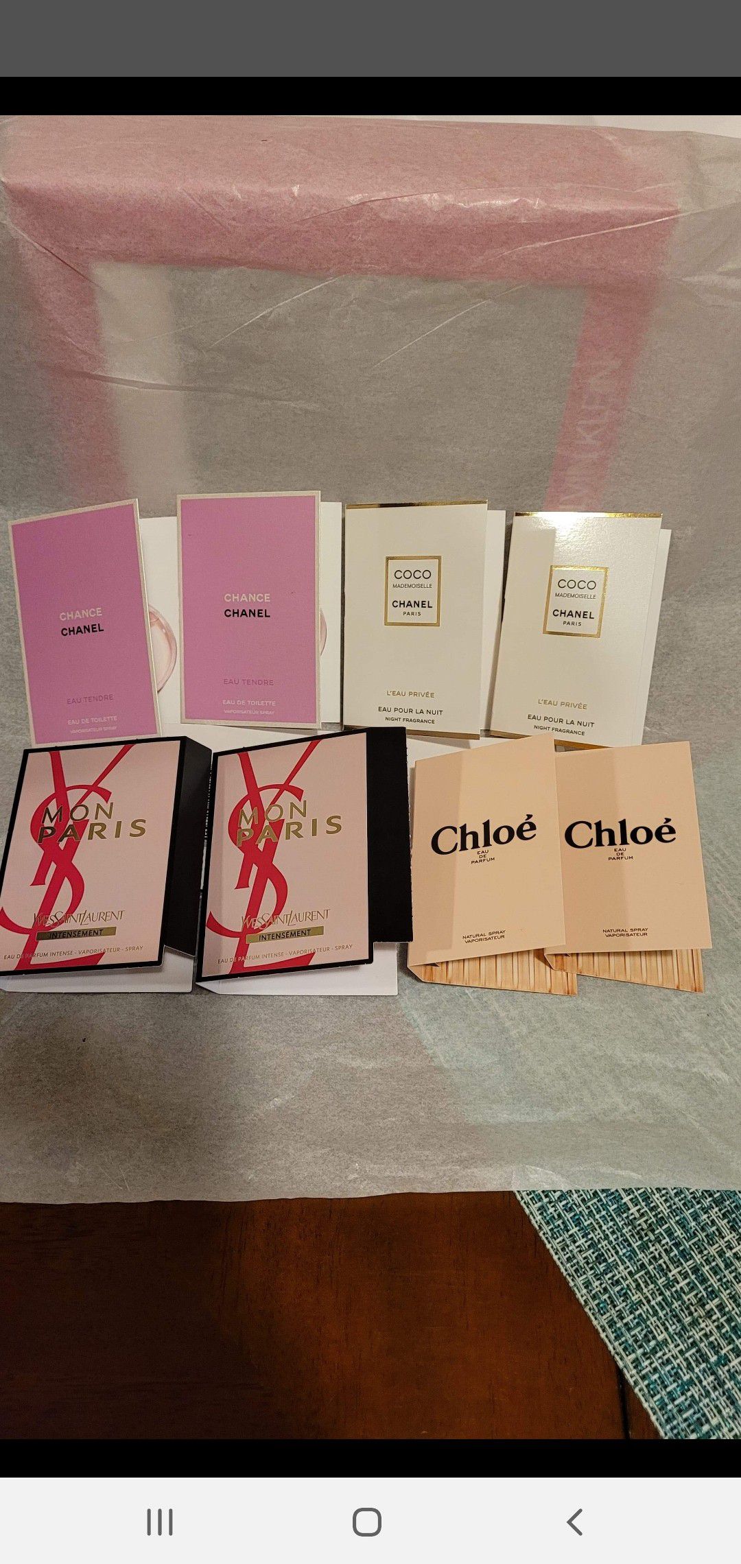 8 amazing perfume samples for women CHANEL,YSL AND CHLOE