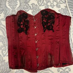 Corset Story Size 12 Red Lace Rose Corset