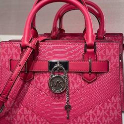 MIchael Kors Hamilton Small Satchel/Crossbody  Electric Pink